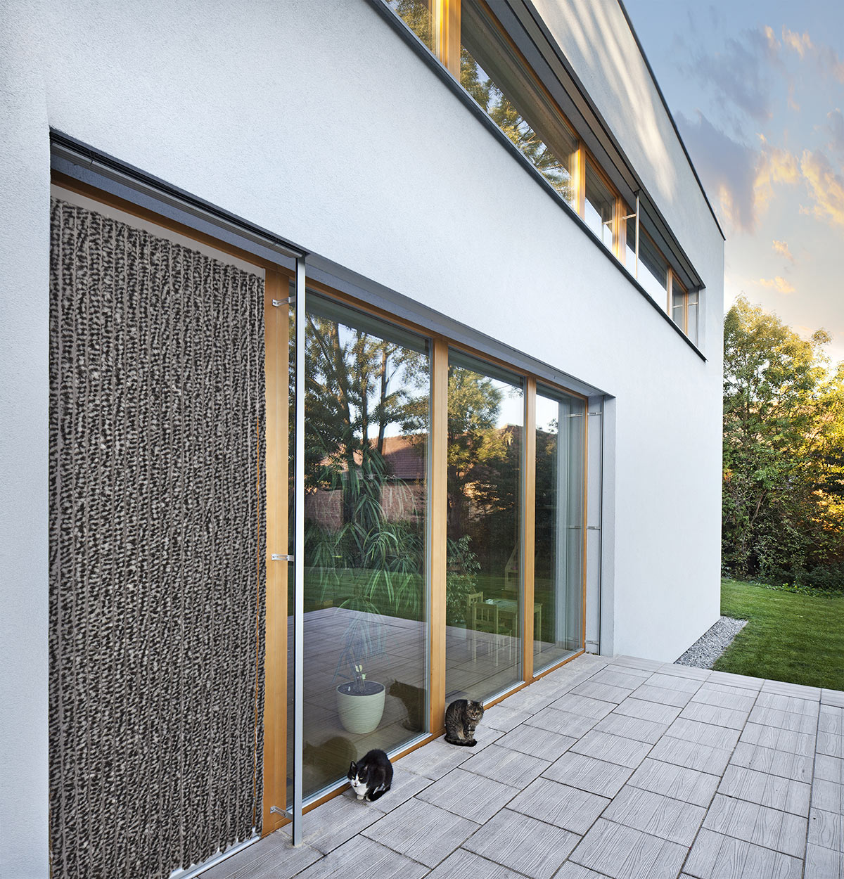 Tür Vorhang PVC Tropfen naturell-schwarz 90 x 200 cm 36s von Lesli Living  online kaufen